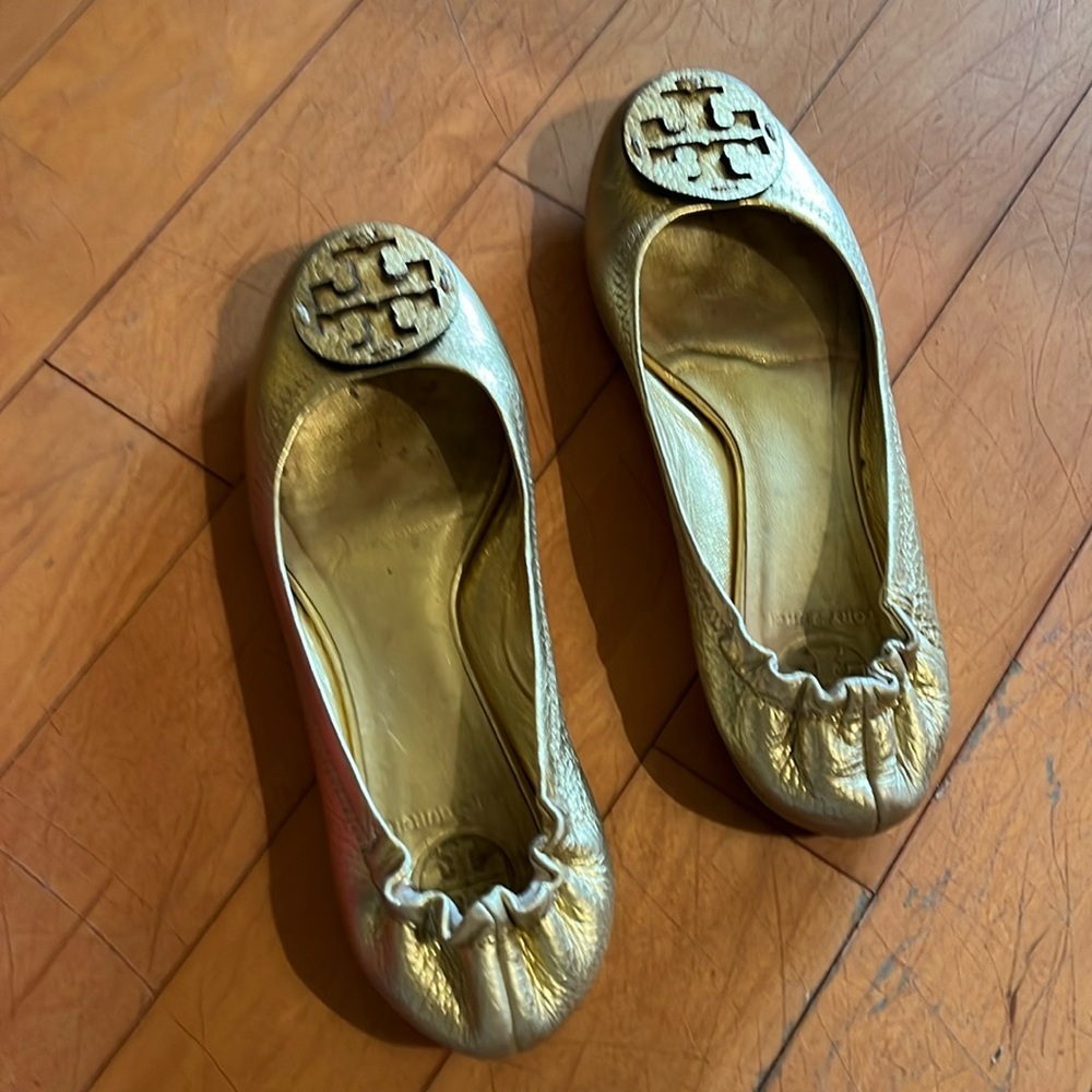 Tory Burch Reva ballerina flats sz 6.5 gold